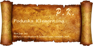 Poduska Klementina névjegykártya